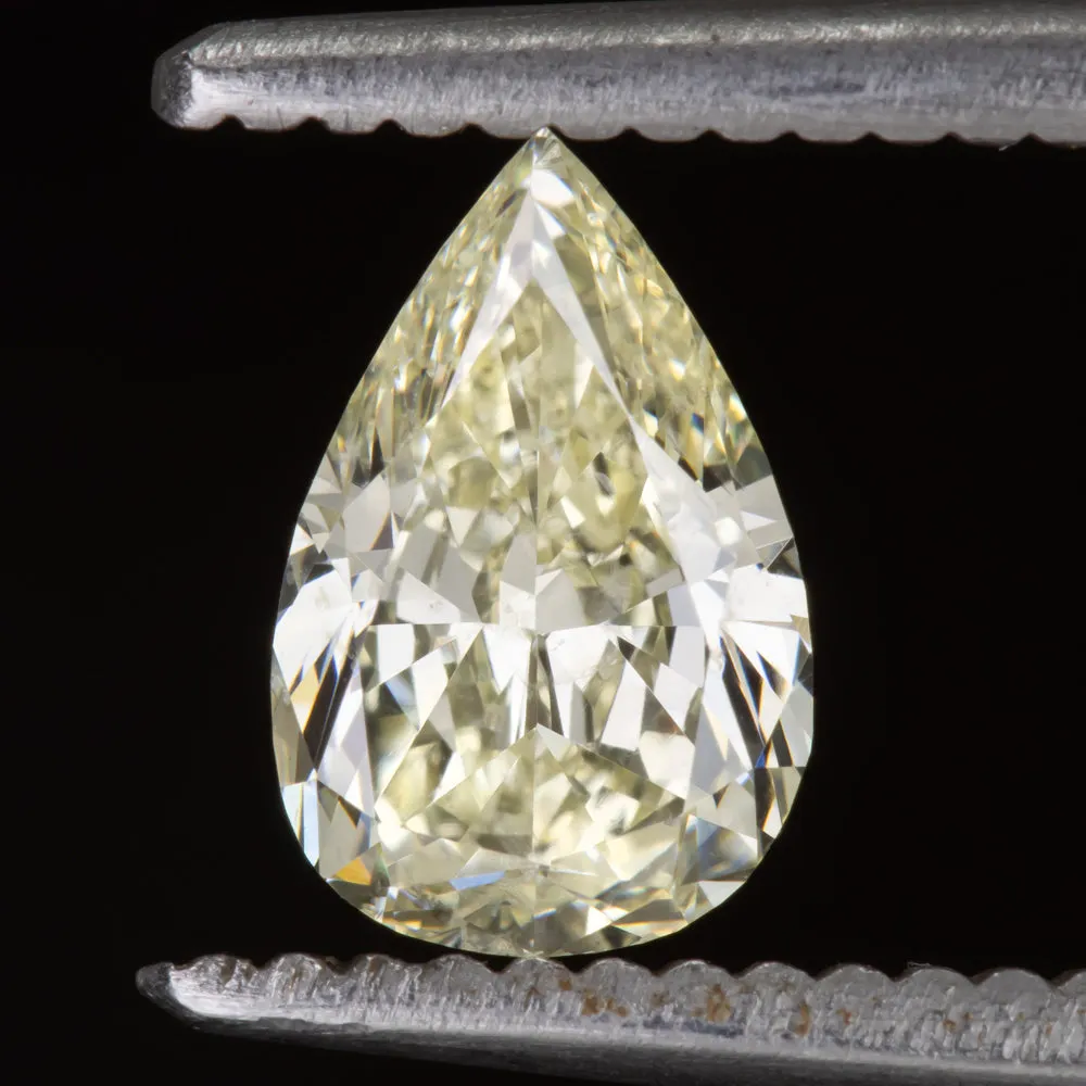 0.90ct PEAR SHAPE CUT DIAMOND NATURAL LOOSE LIGHT YELLOW EARTH MINED PENDANT 1ct