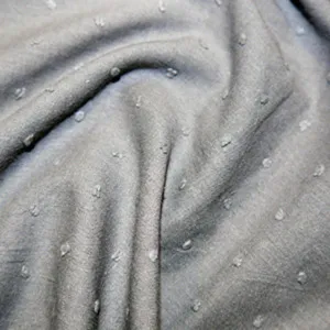 100% Cotton  - Dobby Cotton Spot - Grey - Sold by Half Metre