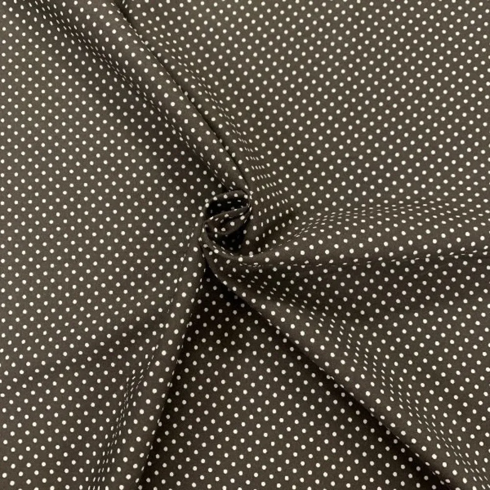 100% Cotton  - Rose and Hubble - Spot - Brown - Sold by Half Metre