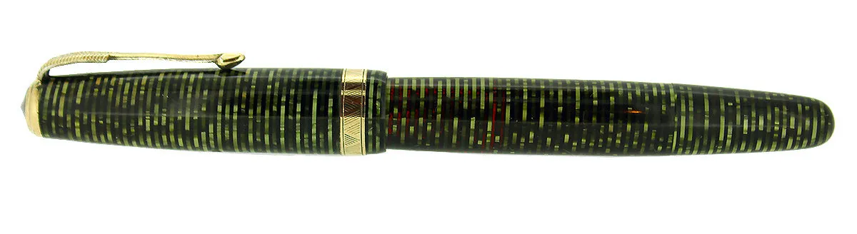 1944 PARKER EMERALD PEARL VACUMATIC MAJOR FOUNTAIN PEN GORGEOUS COLOR RESTORED