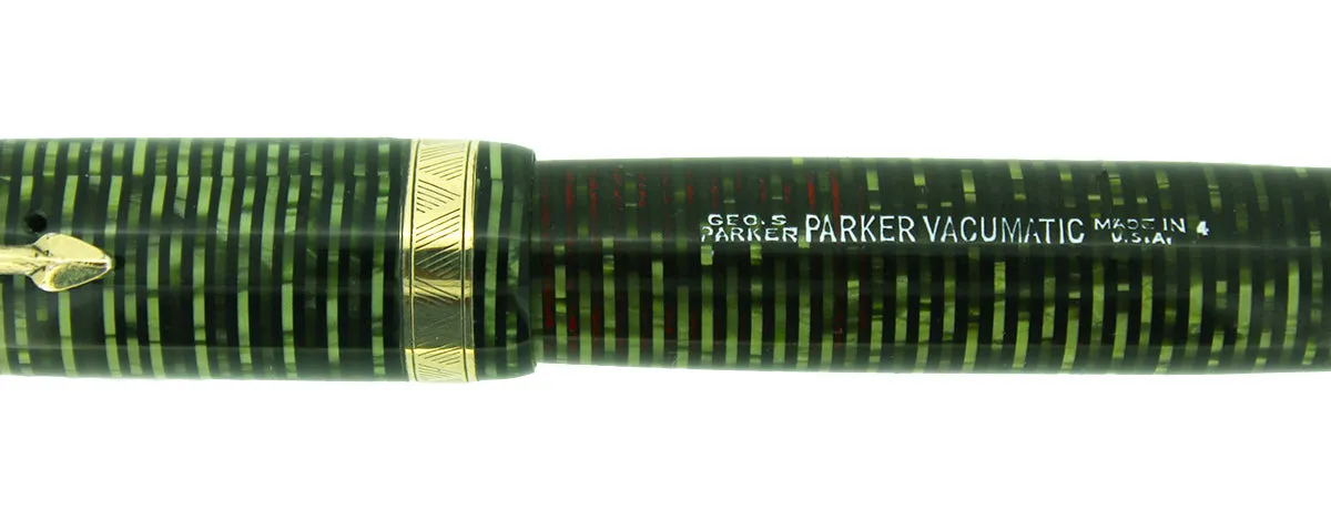 1944 PARKER EMERALD PEARL VACUMATIC MAJOR FOUNTAIN PEN GORGEOUS COLOR RESTORED