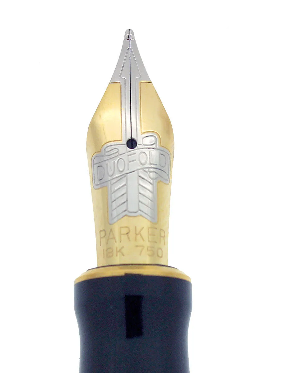1996 PARKER INTERNATIONAL JADE DUOFOLD 18K MED NIB FOUNTAIN PEN NEVER INKED