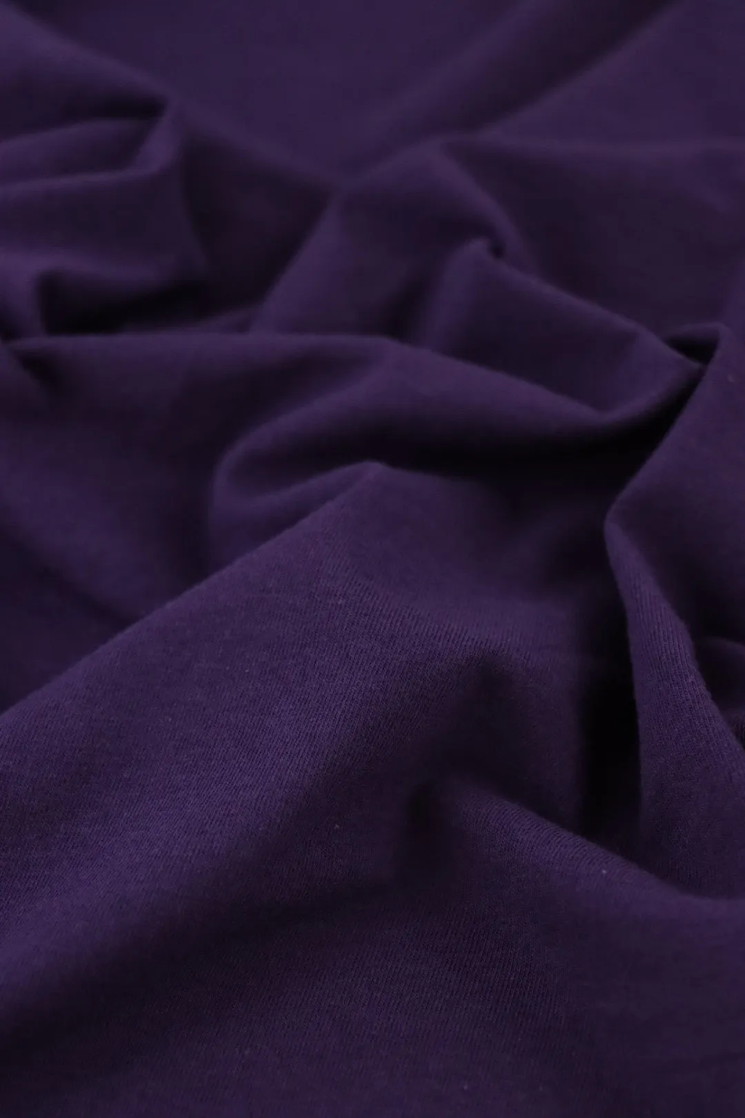 1YD 30IN REMNANT; Dark Plum Lightweight Cotton Spandex Jersey