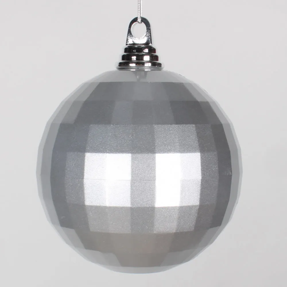 2PK - 5.5'' Silver Candy Mirror Ball Ornament 1/Bag