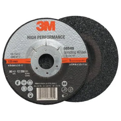 3M™ Cut-off Wheel Abrasives, 5 in Dia., 36 Grit, 12,250 rpm, 051115-66549