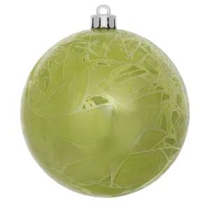 3" Lime Crackle Ball Ornament UV Drilled 12/Bag