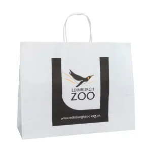 400x120x310mm White Printed Paper Carrier Bags