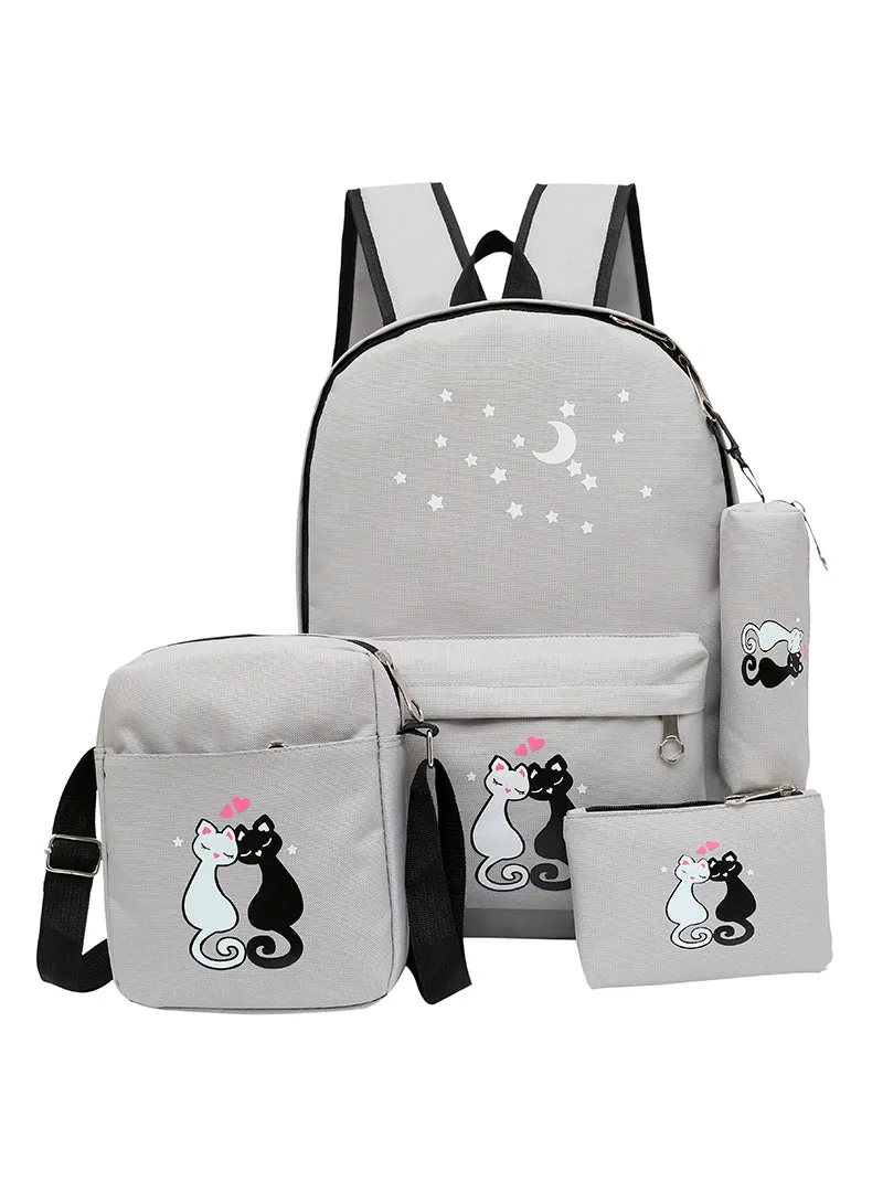 4Pcs/set Backpack Rucksack Cut School Bags