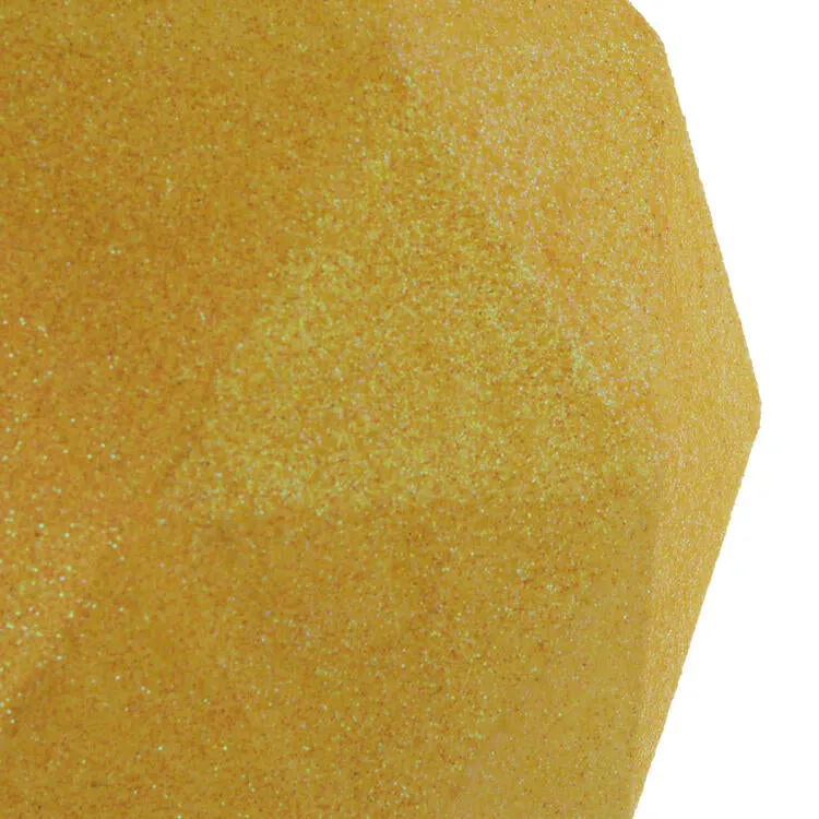 6" Yellow Glitter Geometric Balls Ornaments 4 Per Bag