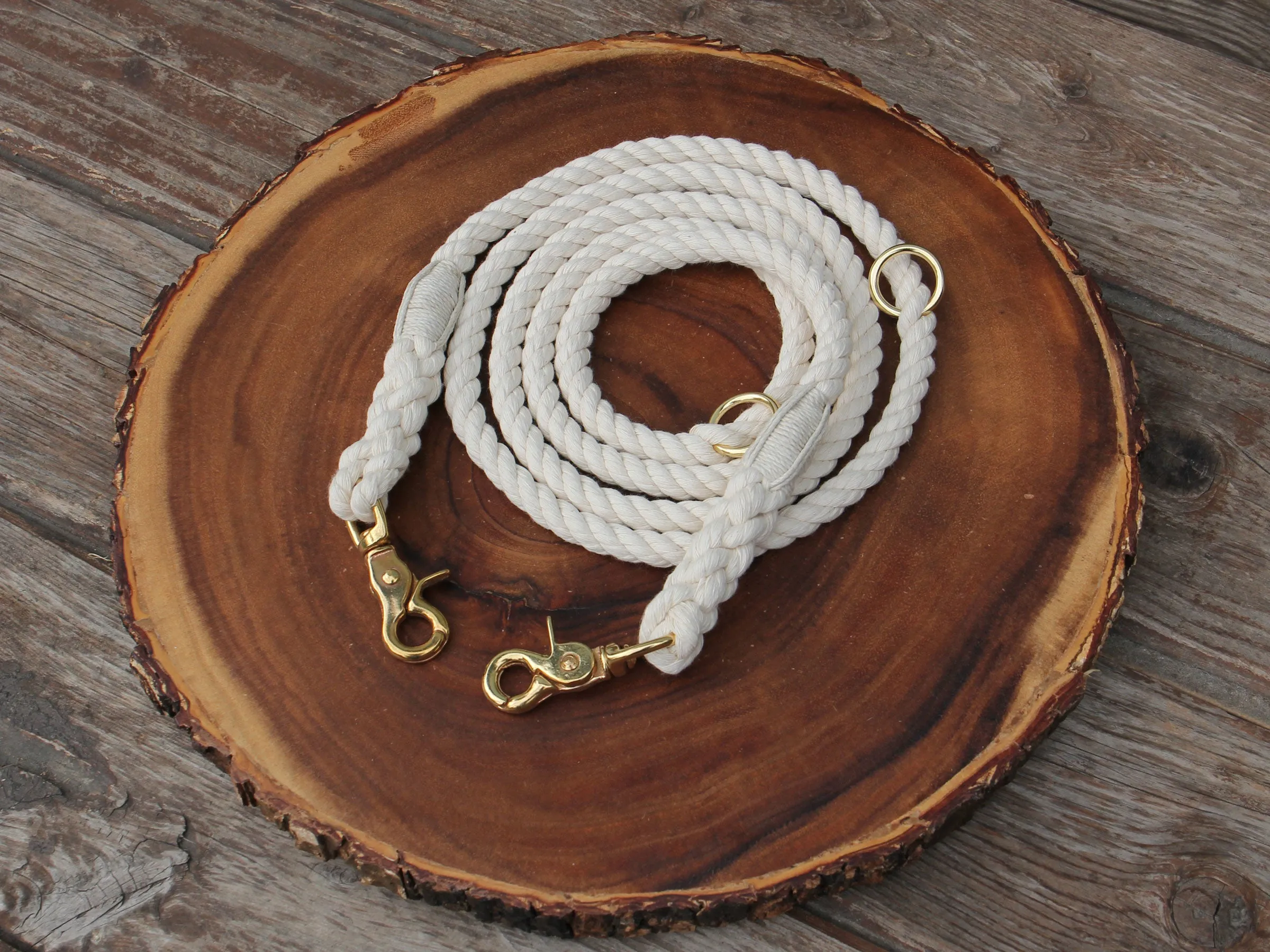 Adjustable Natural Cotton Rope Dog Leash