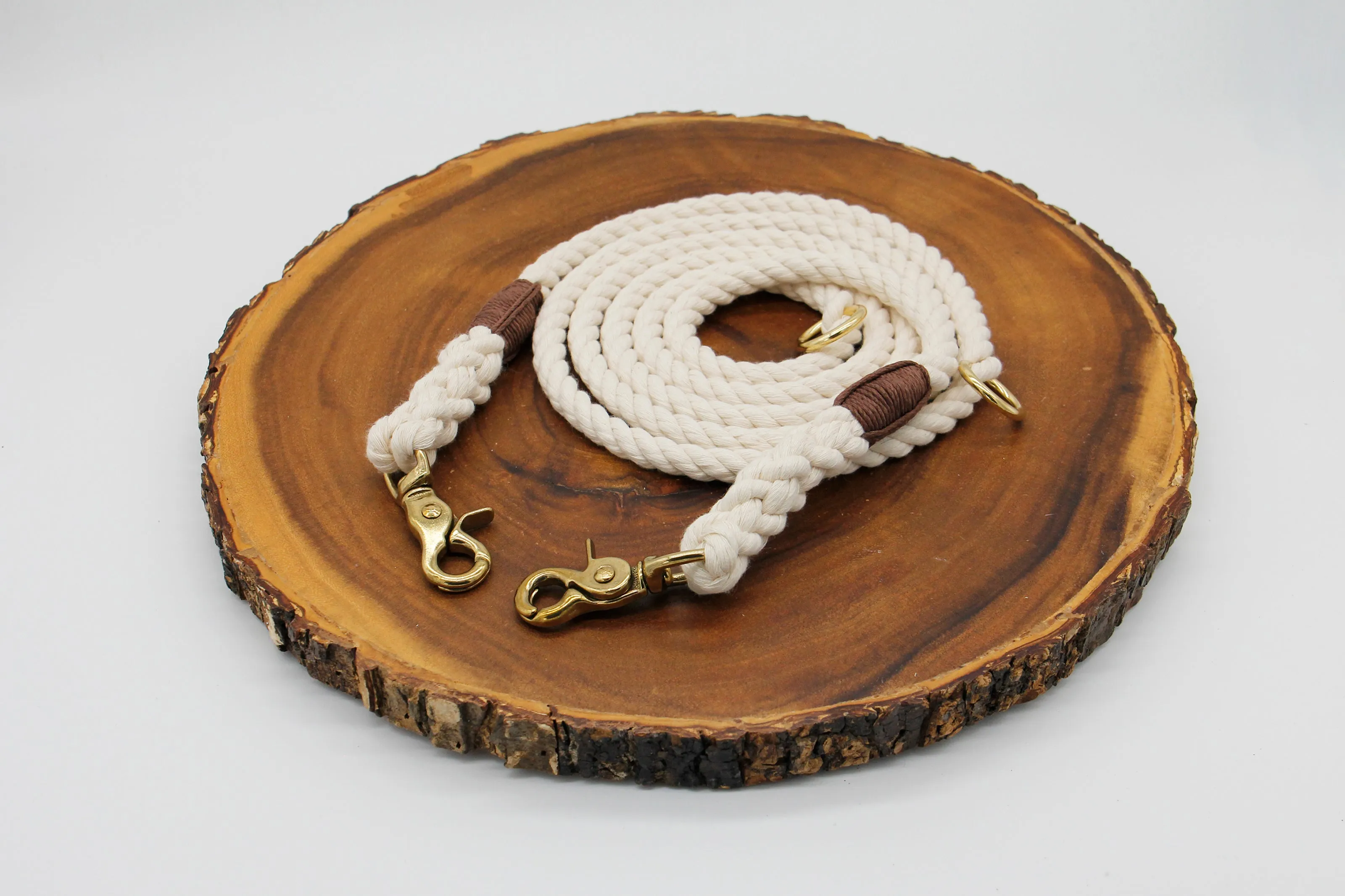 Adjustable Natural Cotton Rope Dog Leash