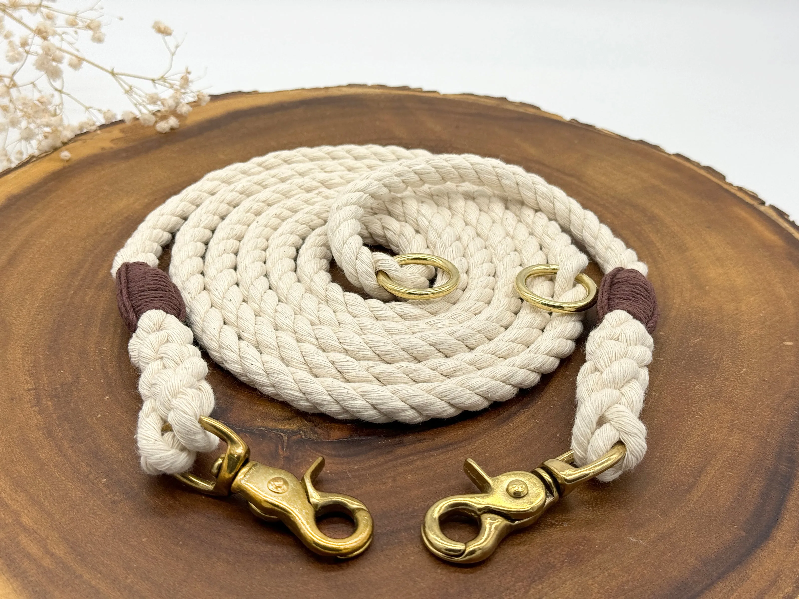 Adjustable Natural Cotton Rope Dog Leash