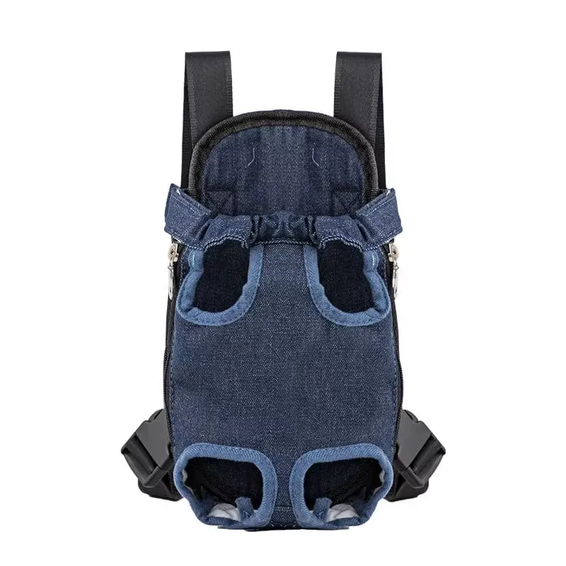Adjustable Pet Carrier Bag with Double Shoulder Backpack for Outdoor Traveling