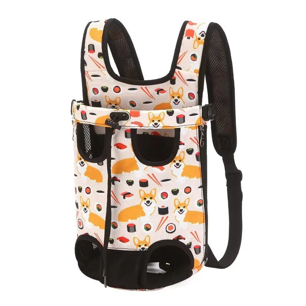 Adjustable Pet Carrier Bag with Double Shoulder Backpack for Outdoor Traveling
