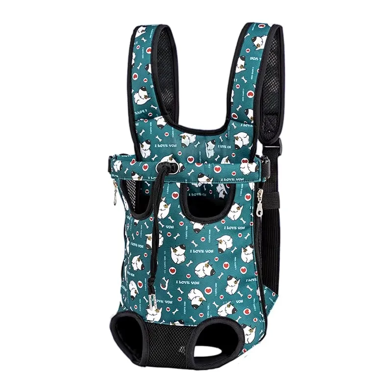 Adjustable Pet Carrier Bag with Double Shoulder Backpack for Outdoor Traveling