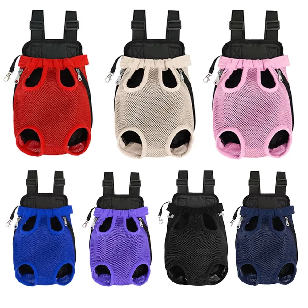 Adjustable Pet Carrier Bag with Double Shoulder Backpack for Outdoor Traveling