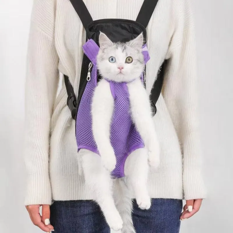 Adjustable Pet Carrier Bag with Double Shoulder Backpack for Outdoor Traveling