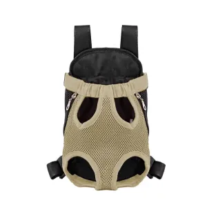 Adjustable Pet Carrier Bag with Double Shoulder Backpack for Outdoor Traveling