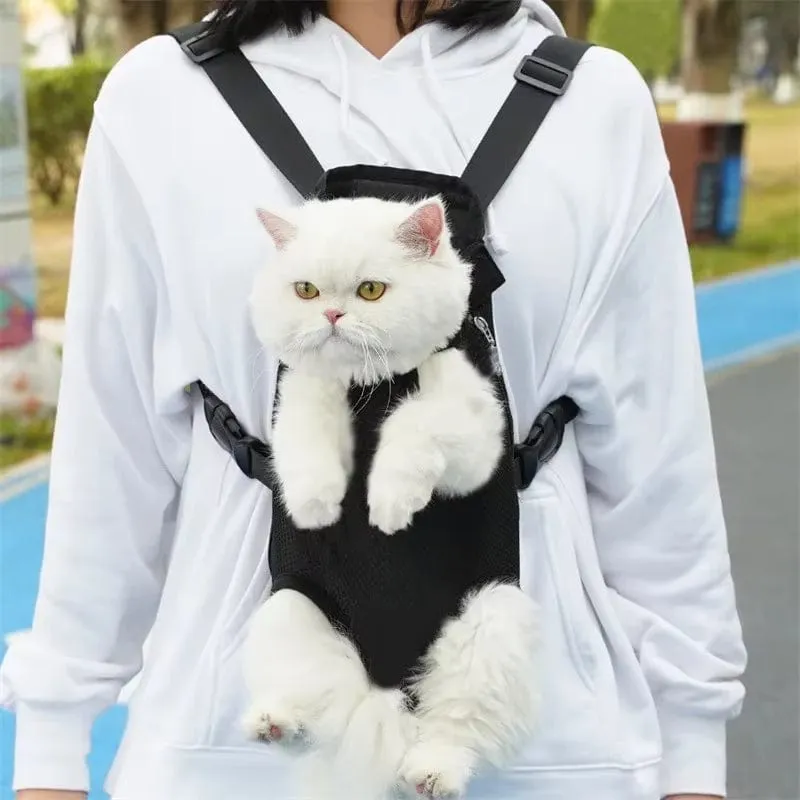 Adjustable Pet Carrier Bag with Double Shoulder Backpack for Outdoor Traveling