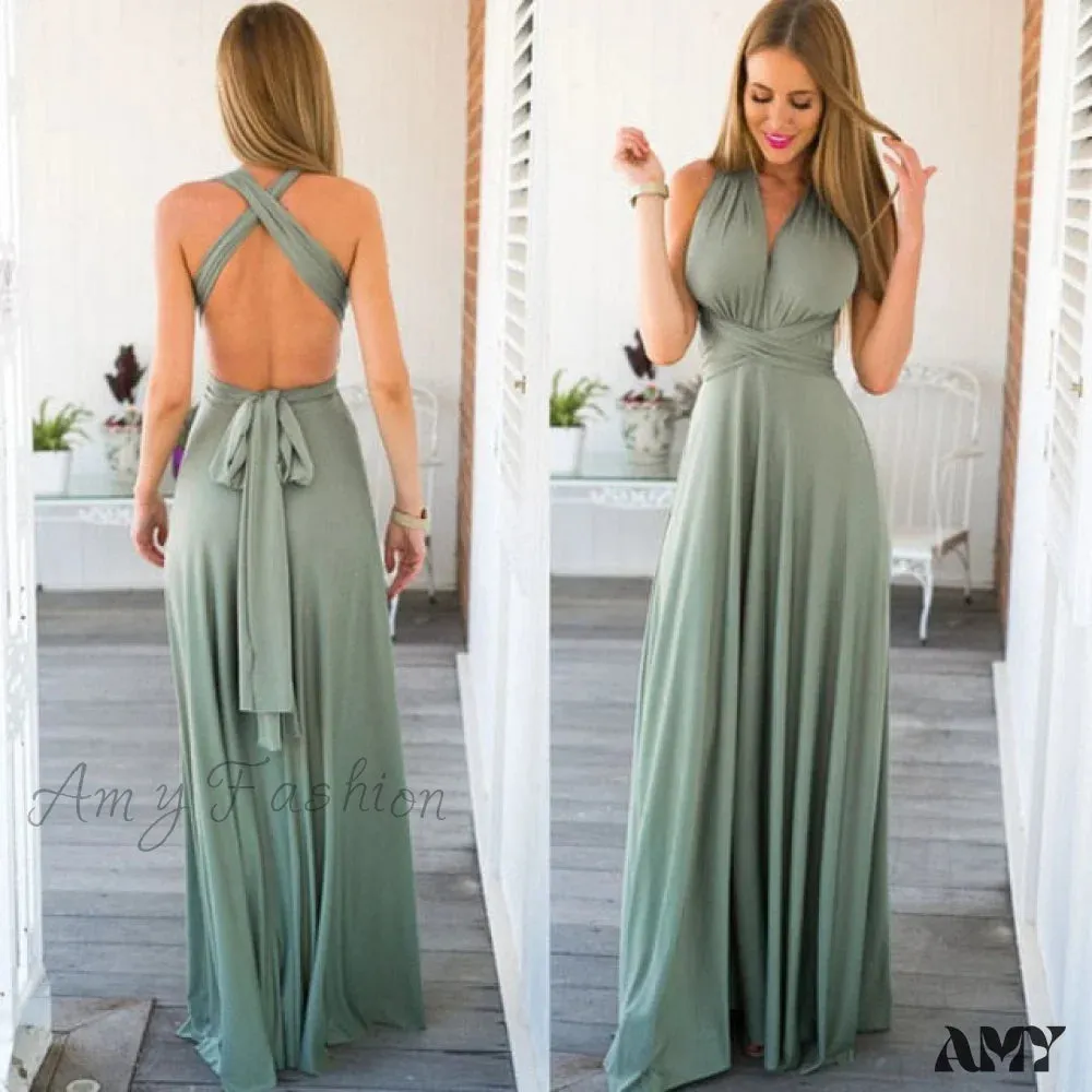 Amy Fashion - Long Party Multiway Convertible Infinity Robe Dress