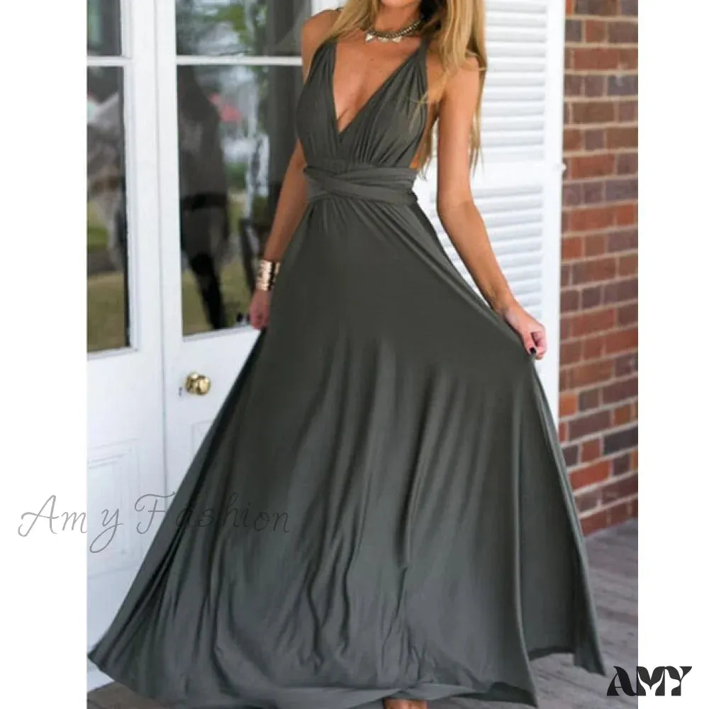 Amy Fashion - Long Party Multiway Convertible Infinity Robe Dress