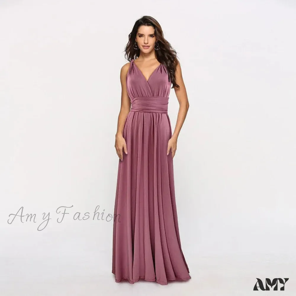 Amy Fashion - Long Party Multiway Convertible Infinity Robe Dress