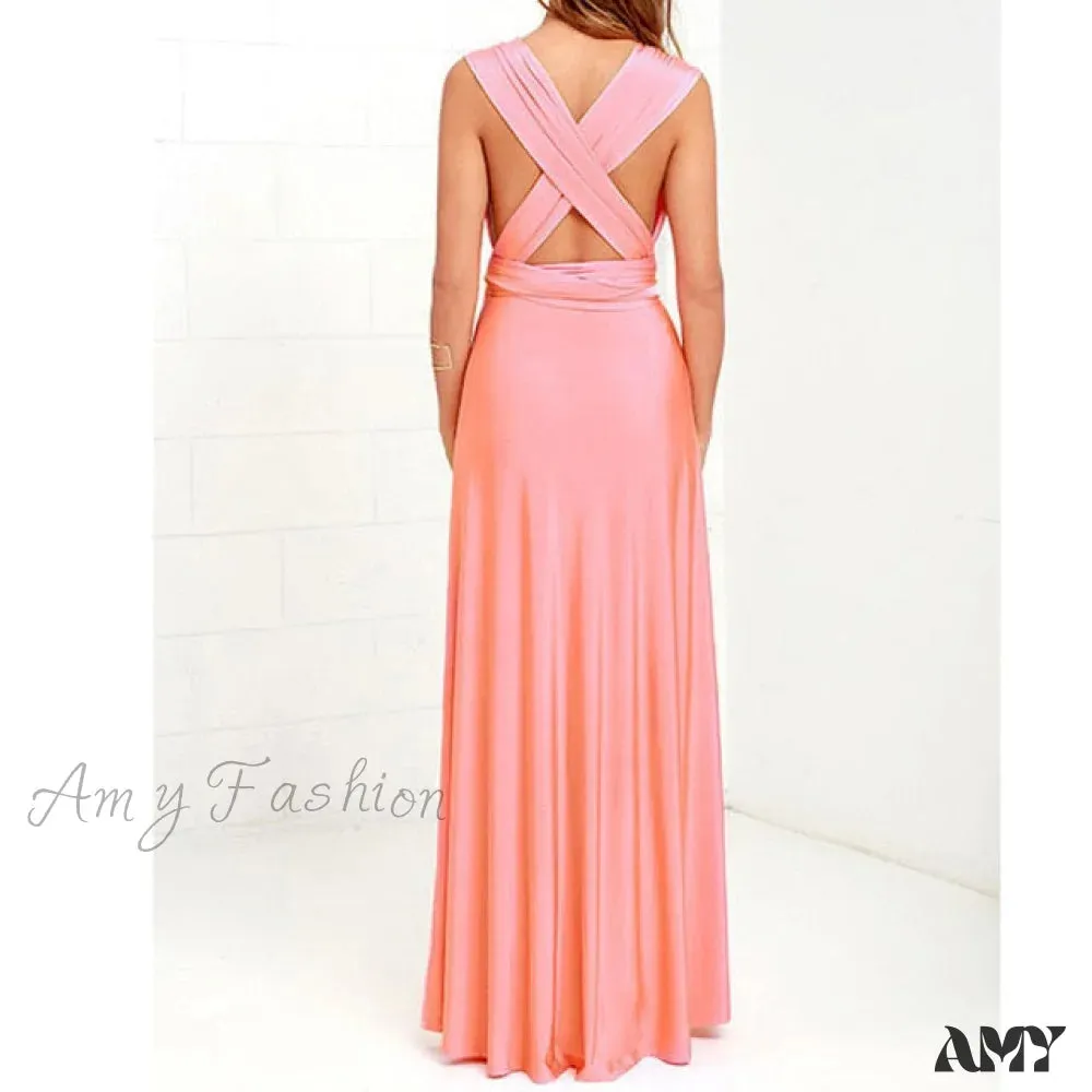 Amy Fashion - Long Party Multiway Convertible Infinity Robe Dress