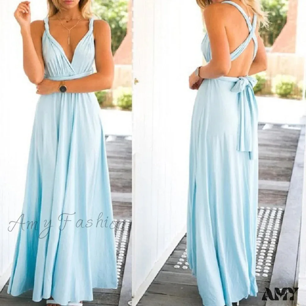 Amy Fashion - Long Party Multiway Convertible Infinity Robe Dress