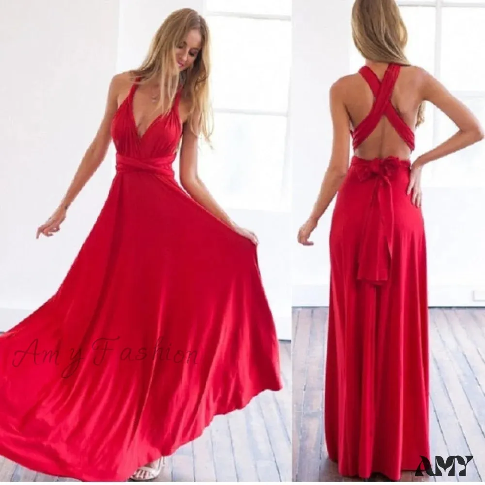 Amy Fashion - Long Party Multiway Convertible Infinity Robe Dress