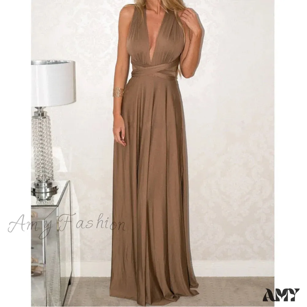 Amy Fashion - Long Party Multiway Convertible Infinity Robe Dress