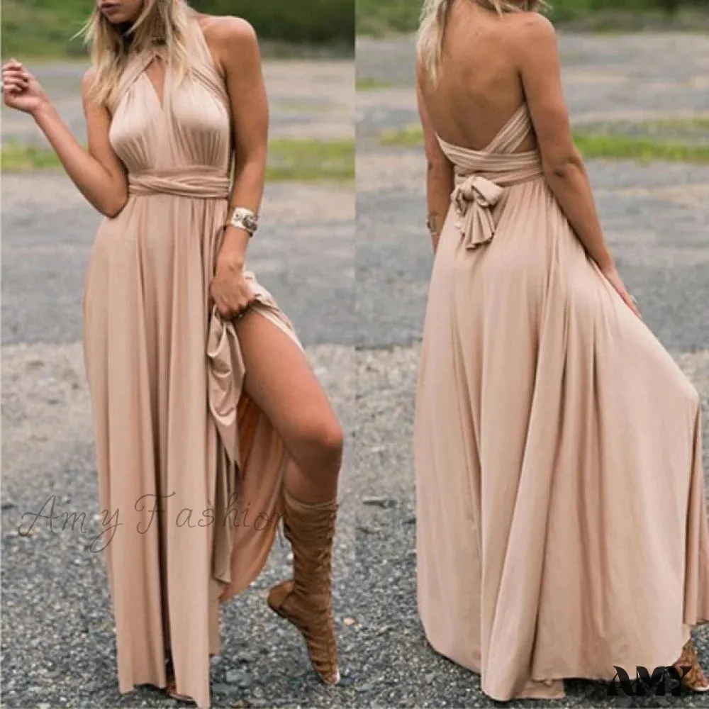 Amy Fashion - Long Party Multiway Convertible Infinity Robe Dress