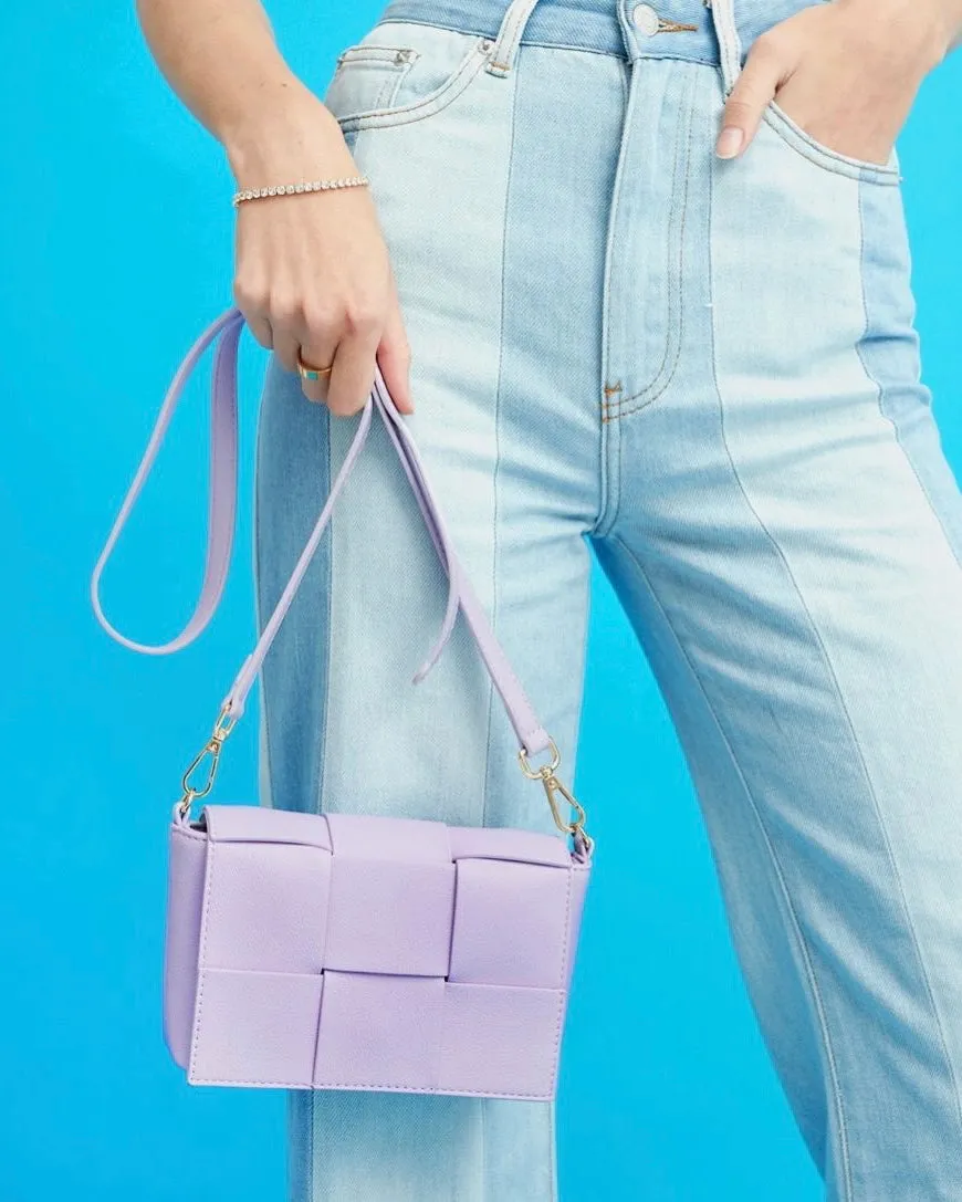 Anika Woven Crossbody Bag - Purple