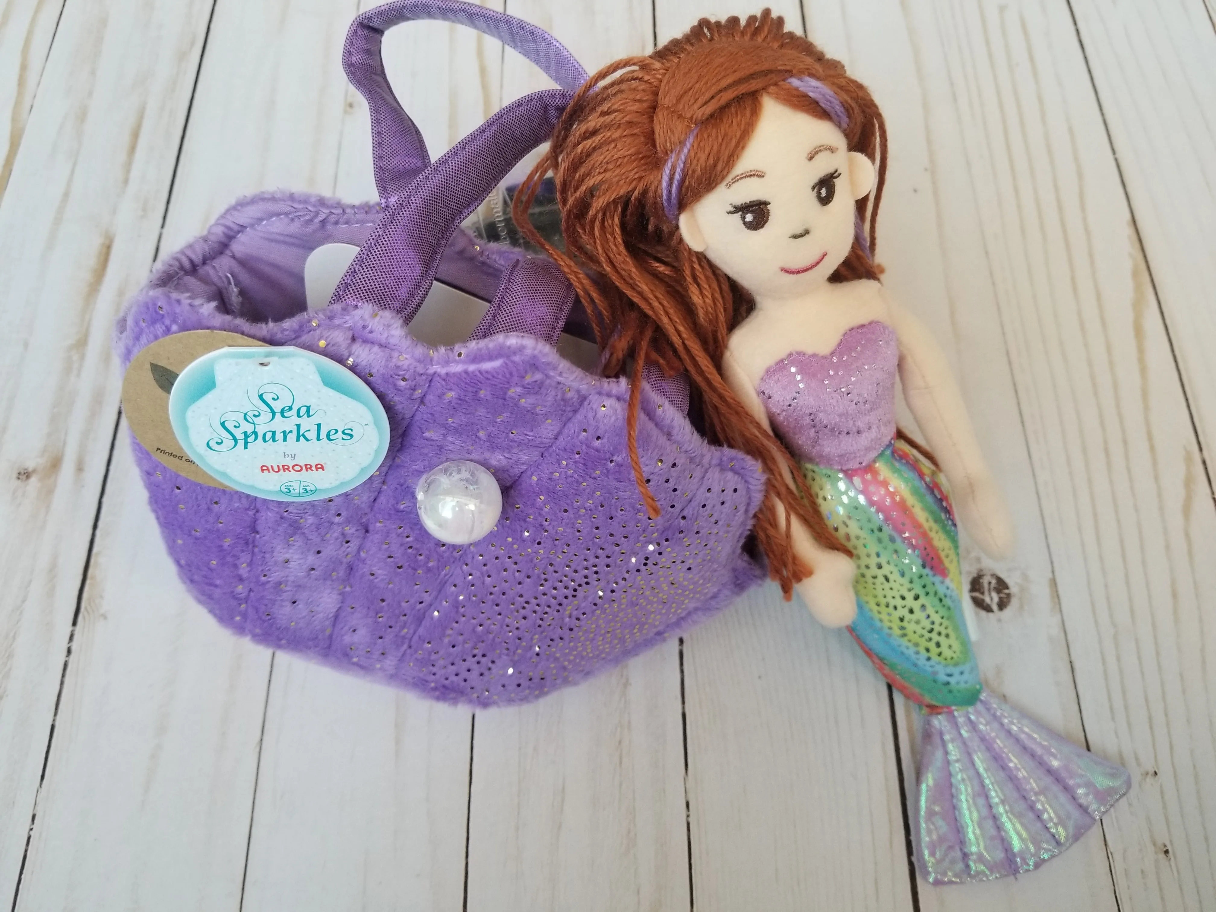 Aurora Sea Sparkles Mermaid Pet Carrier - 9" Lavender Shell