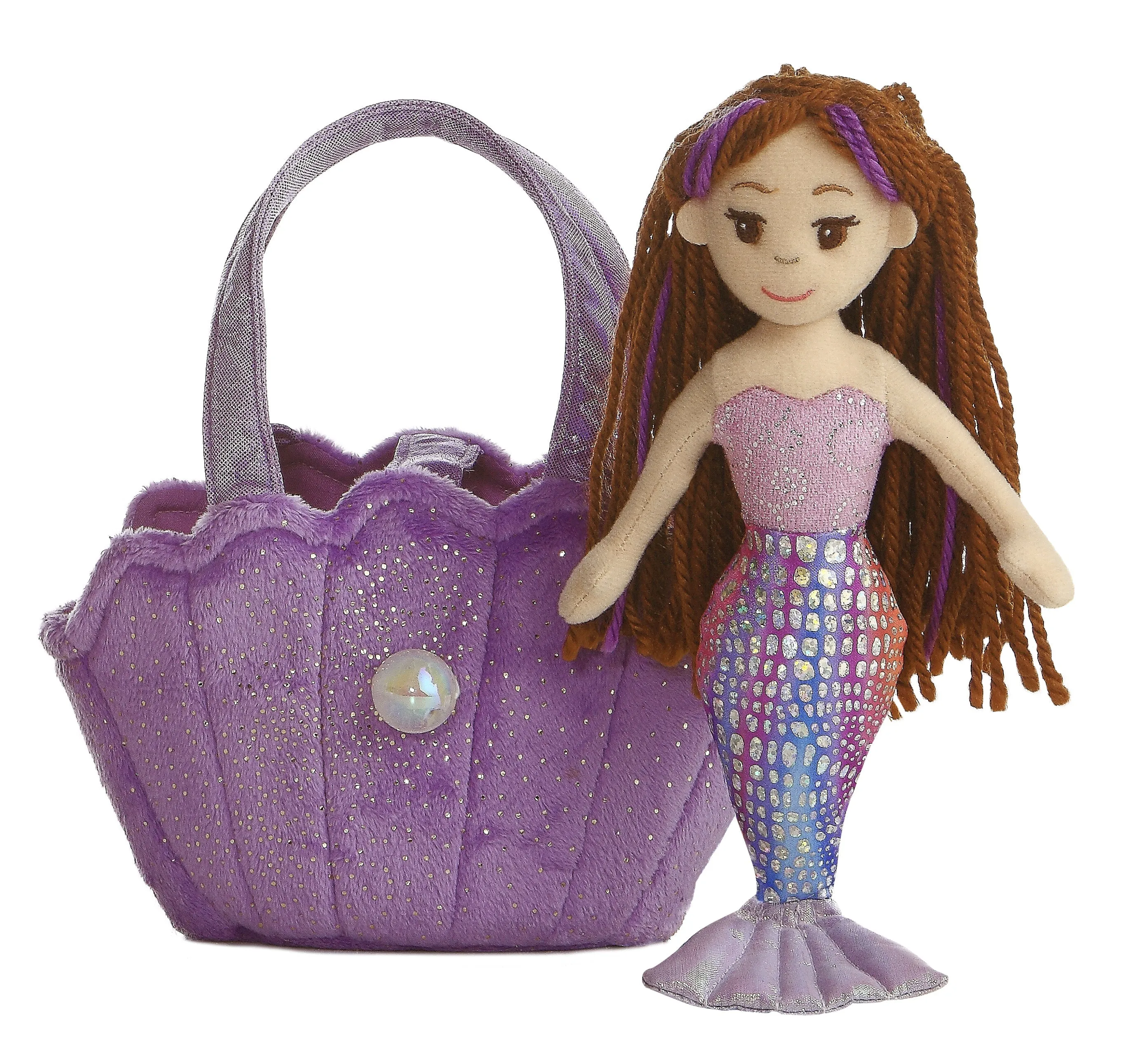 Aurora Sea Sparkles Mermaid Pet Carrier - 9" Lavender Shell