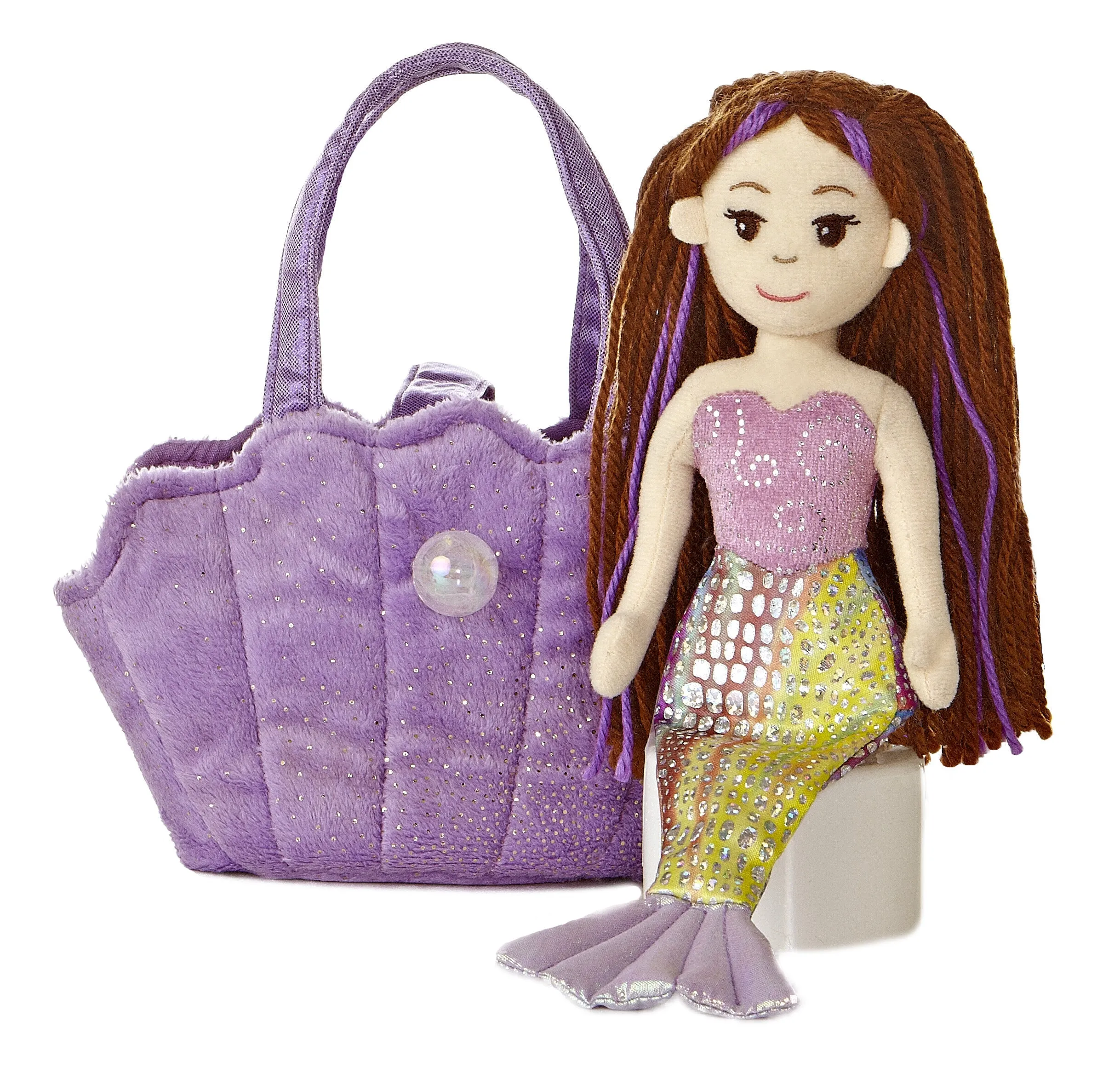 Aurora Sea Sparkles Mermaid Pet Carrier - 9" Lavender Shell