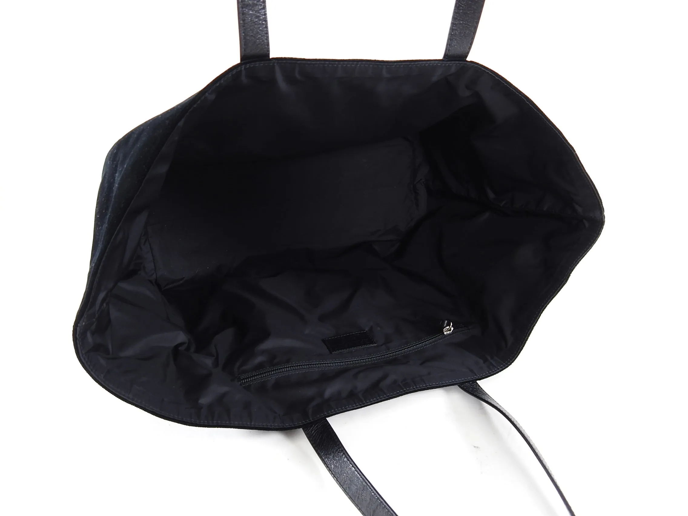 Balmain Paris Black Velvet and Leather Logo Shopper Tote Bag