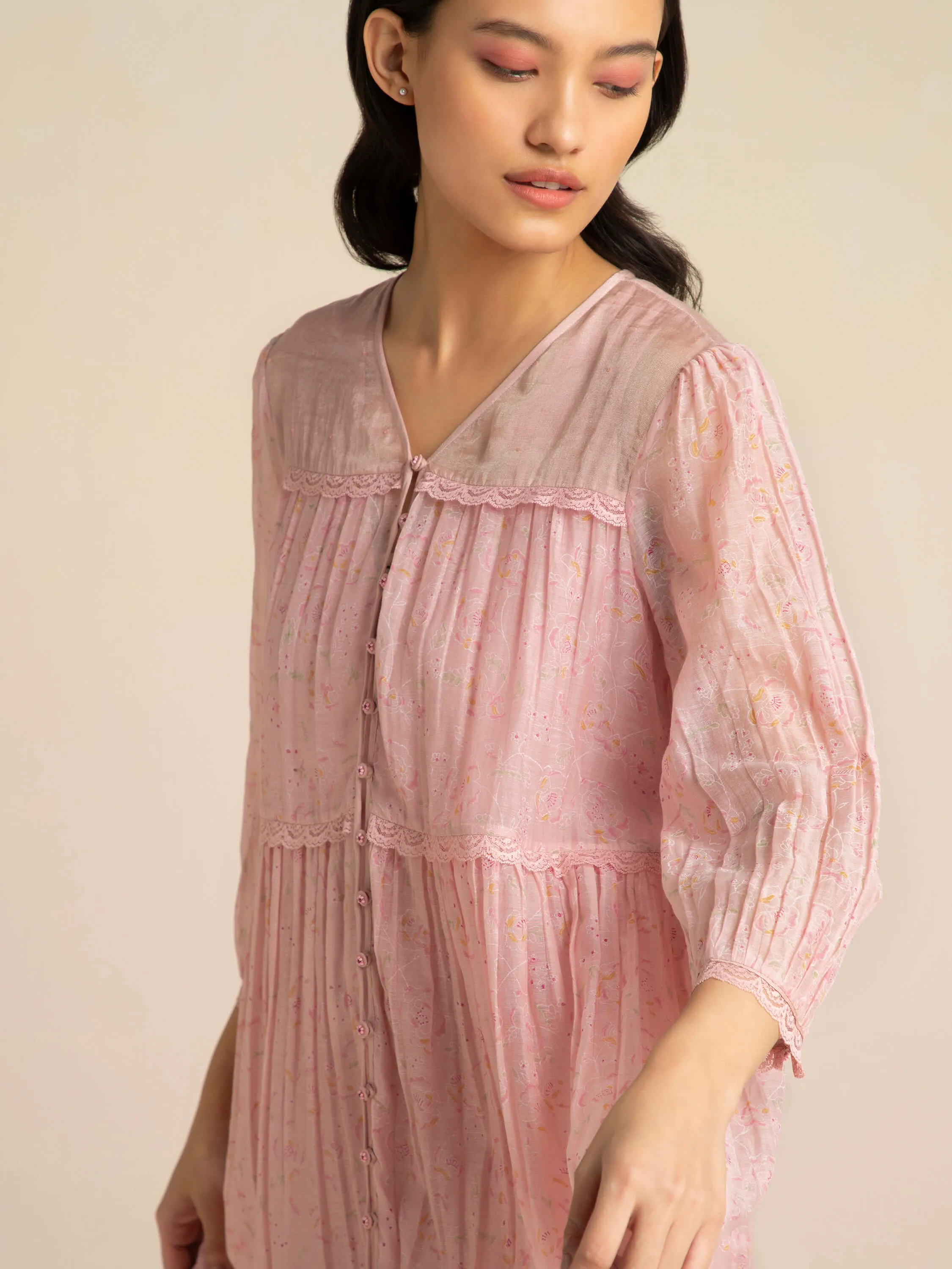 Barley Pink Lace Dress