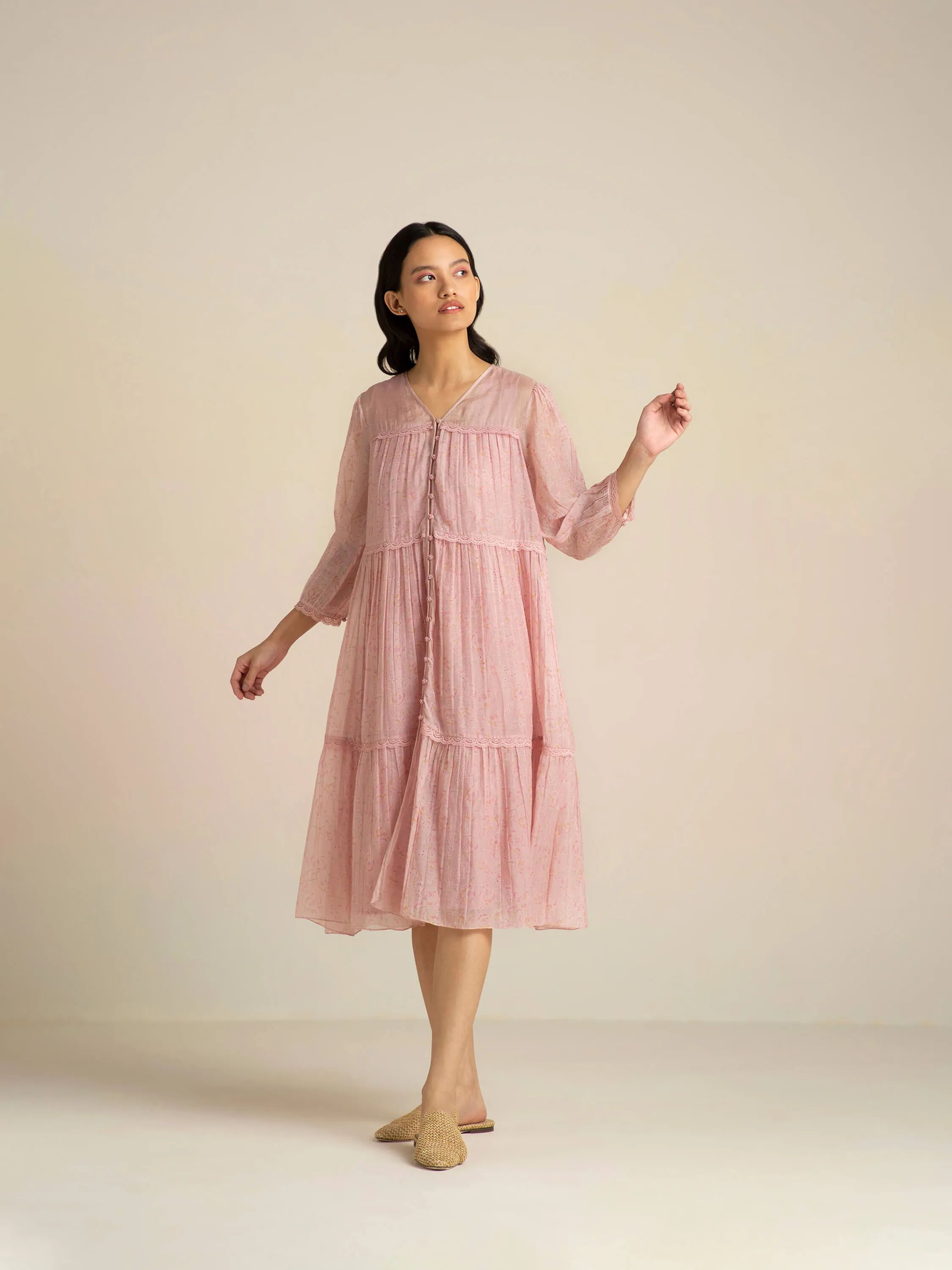 Barley Pink Lace Dress