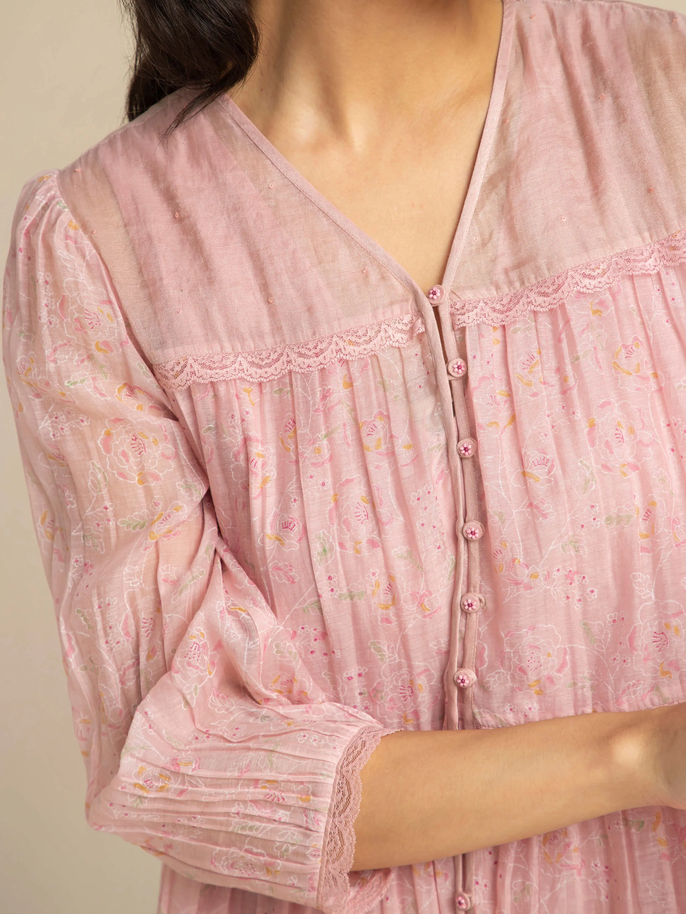 Barley Pink Lace Dress
