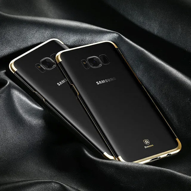 Baseus transparent Case For samsung Galaxy S8 Cases Glitter Series Plating Hard PC Plastic Shell for samsung Galaxy S8 plus