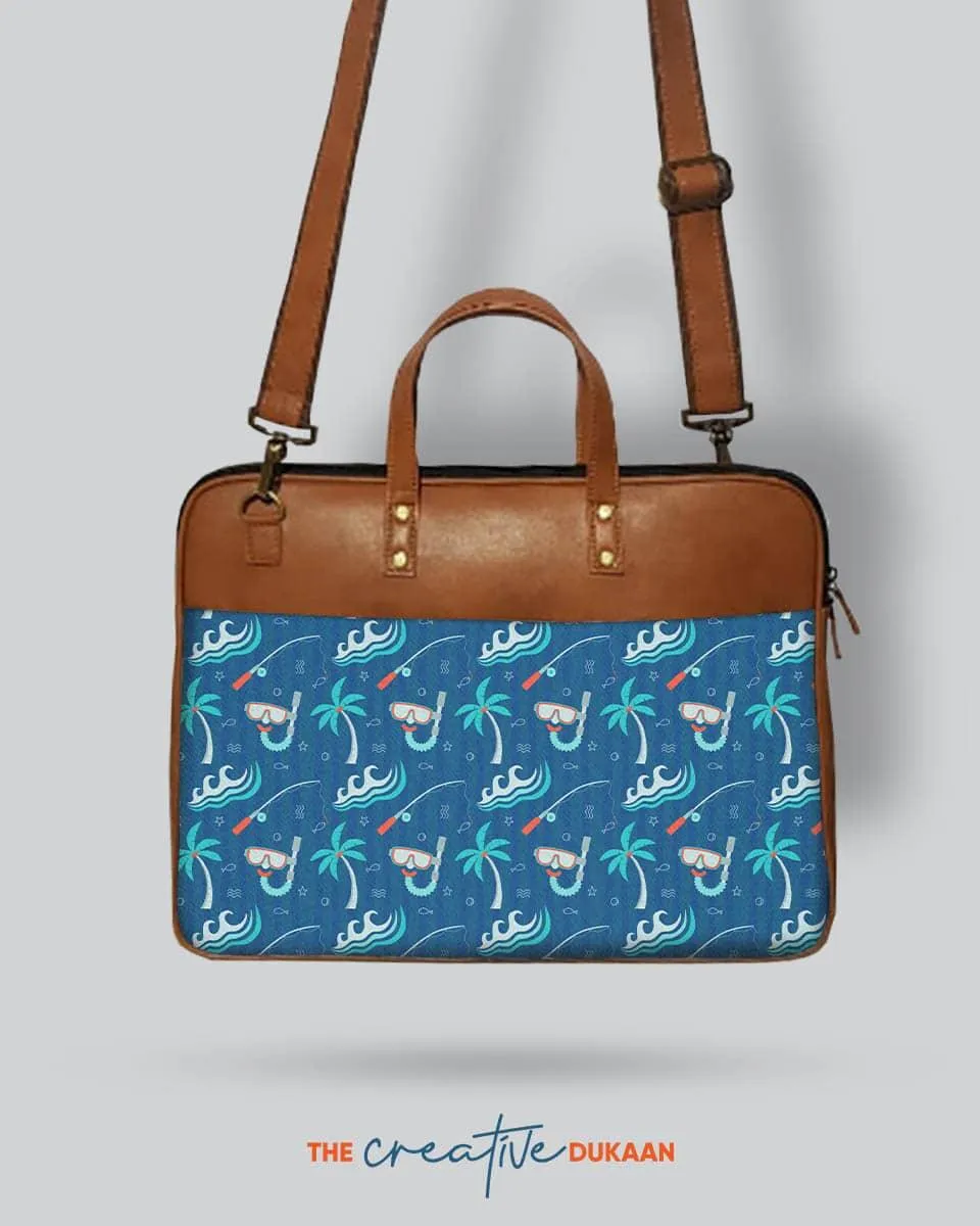 Beach Vibes - The Vegan Leather Laptop Bag