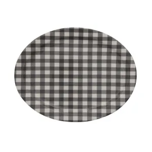 Black Gingham Stoneware Platter