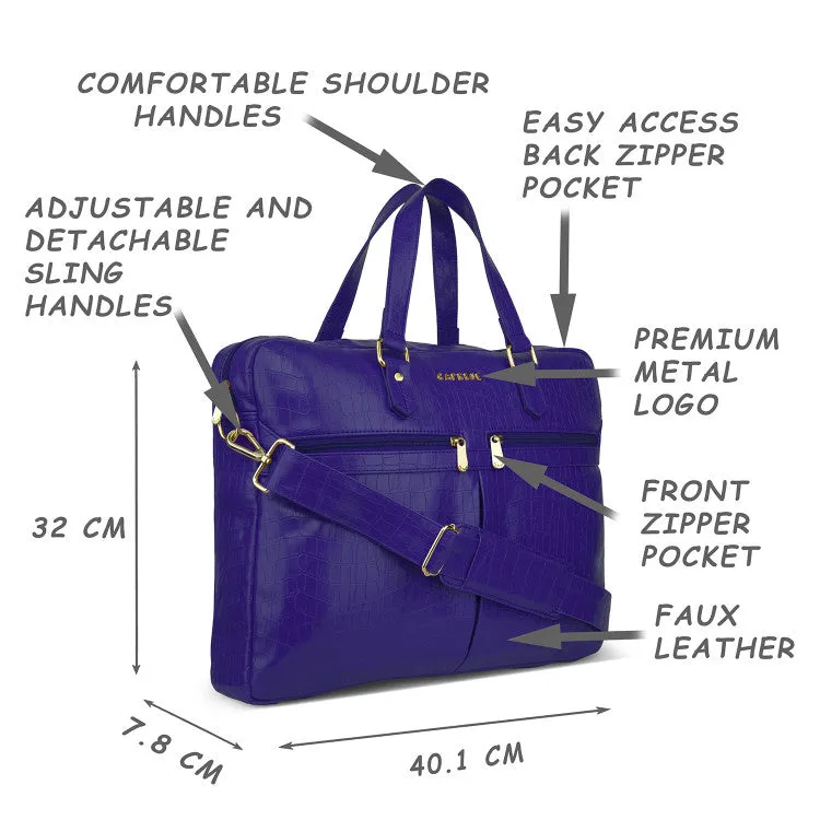 Caprese Rylee Laptop Satchel Large Blue