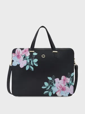 Caprese Shanaya Laptop Bag Large Printed Black