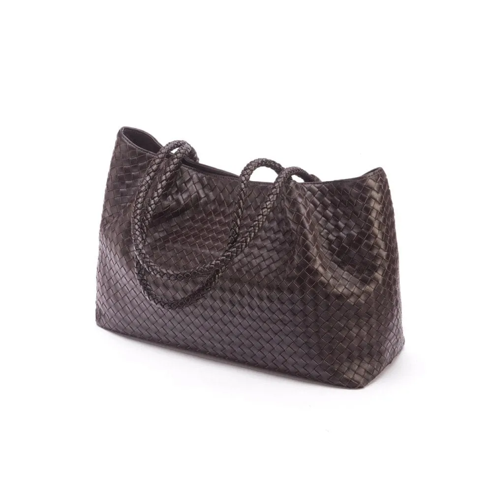 Cassidy Woven Slouchy Bag - Brown