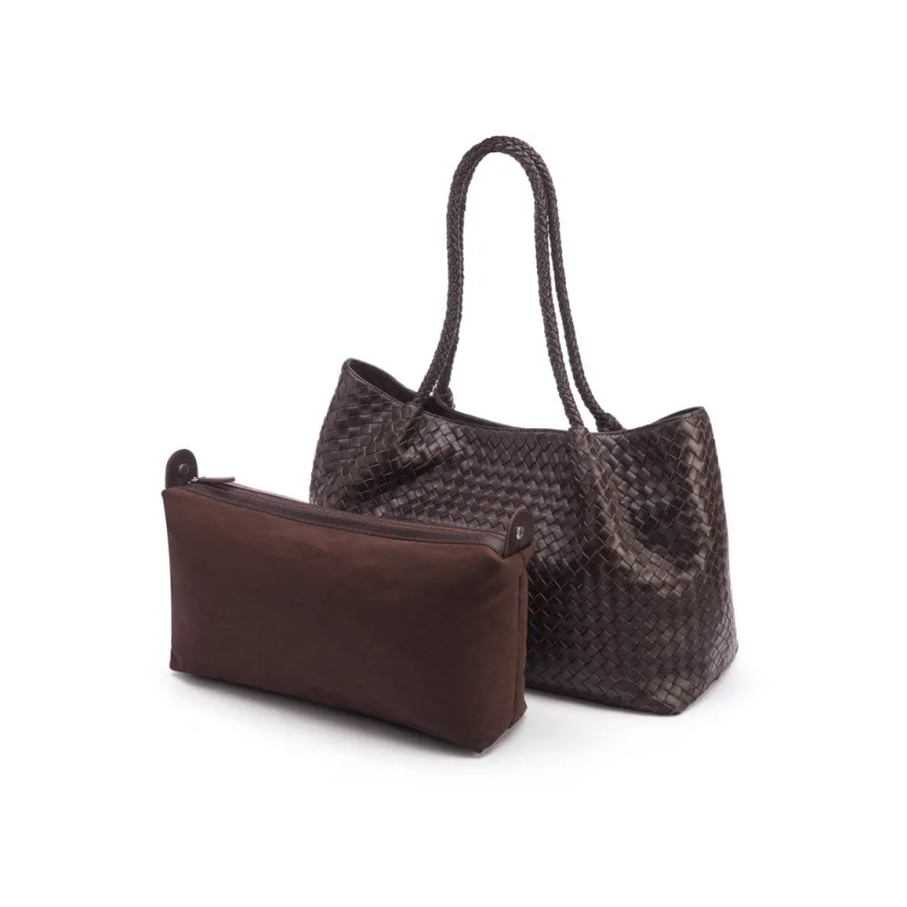 Cassidy Woven Slouchy Bag - Brown