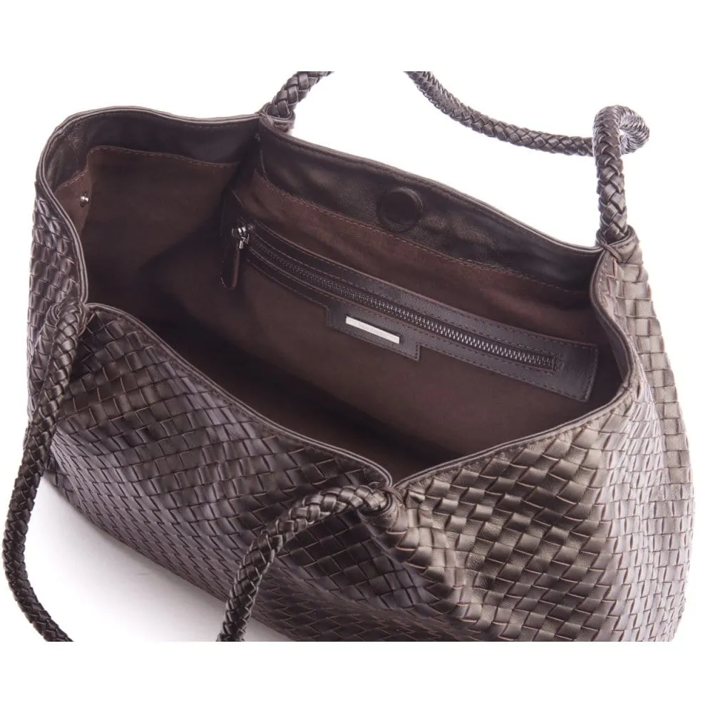 Cassidy Woven Slouchy Bag - Brown