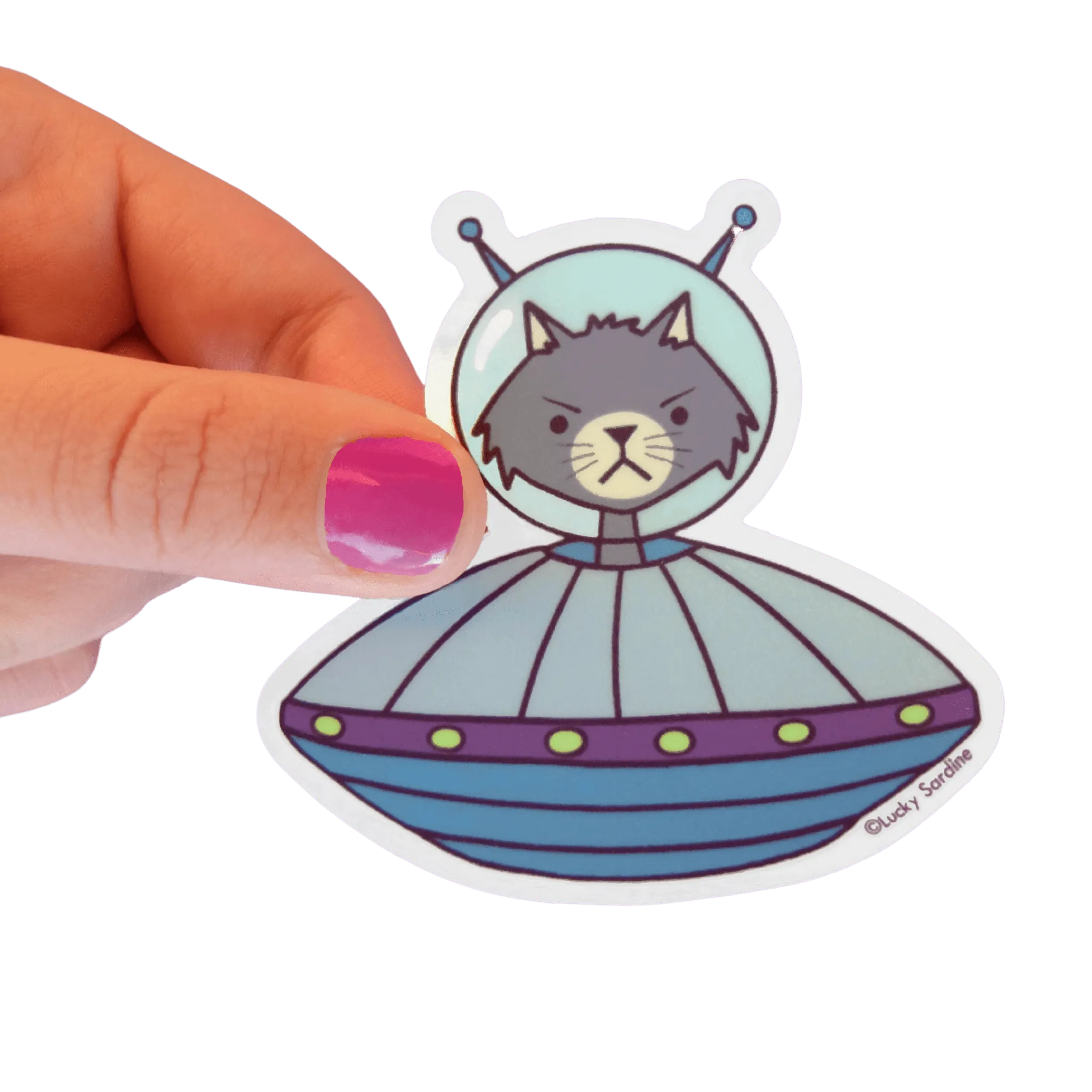Cat UFO 3" Sticker (FREE SHIPPING)