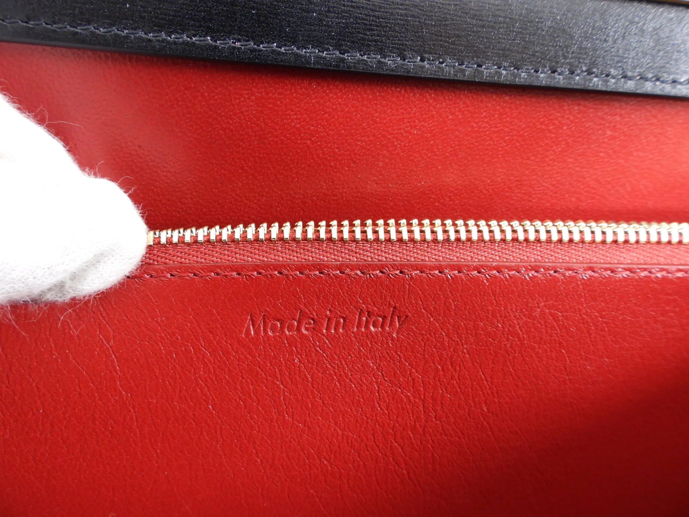 Celine Medium Black Clasp Handbag in Smooth Leather