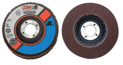 CGW Abrasives Flap Discs, A3 Aluminum Oxide, Reg, 4 1/2", 60 Grit, 7/8 Arbor, 13,300 rpm, T27, 39404